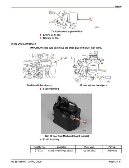 Mercury MerCruiser 5.7 6.2 8.1 TKS MPI Inboard Service Manual sample page from service manual