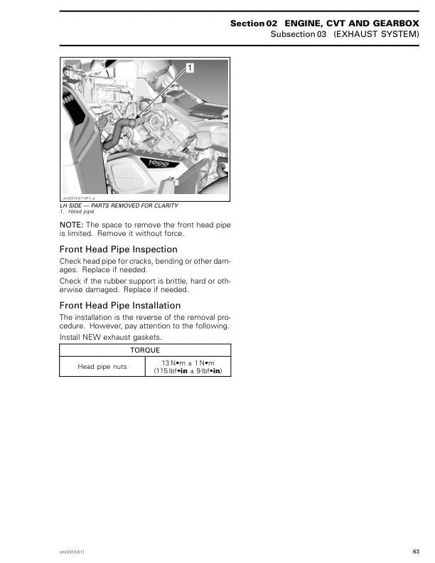 Can Am Outlander 500 800R 1000 CanAm Service Manual sample page from service manual