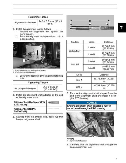 Sea-Doo 1630 ACE Engine Service Manual sample page with diagrams and specifications