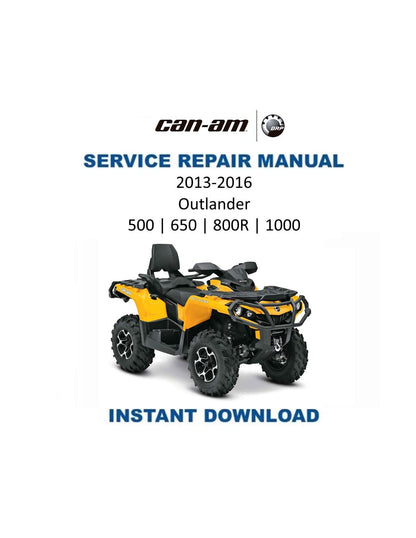 Can Am Outlander 500 650 800R 1000 Service Manual 2013-2016 - Service Manual PDF Instant Download