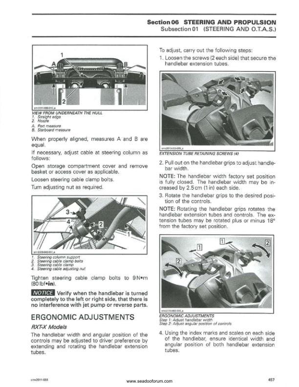 Sea-Doo GTS GTI RXT GTX Wake Service Manual sample page from the repair manual
