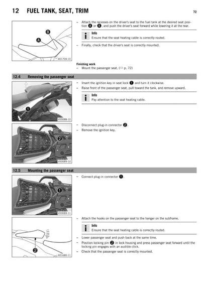 KTM 1290 Super Adventure Service Manual sample page with diagrams and specifications