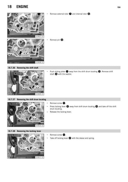 KTM 1290 Super Adventure Service Manual sample page with service data and tables