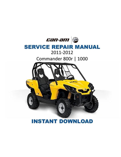 Can Am Commander 800R 1000 CanAm Service Manual - Service Manual PDF Instant Download