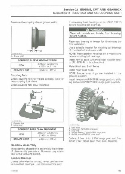 Can Am Commander 800R 1000 CanAm Service Manual sample page showing repair procedures