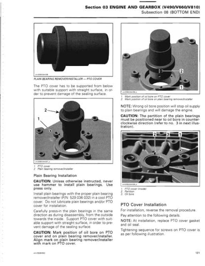 Can Am Renegade 500 800 Service Manual sample page with diagrams and specifications