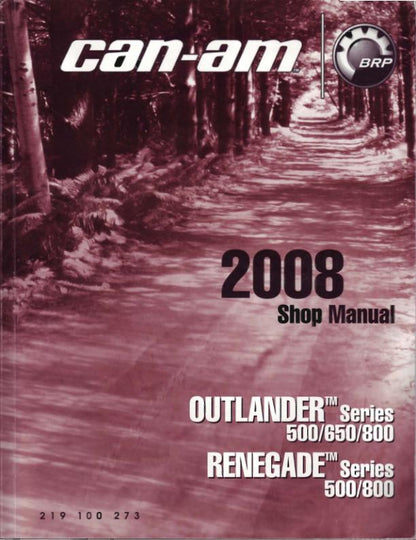 Can Am Renegade 500 800 Service Manual factory service manual title page