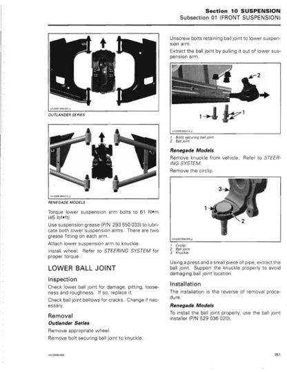 Can Am Renegade 500 800 Service Manual sample page from the repair manual