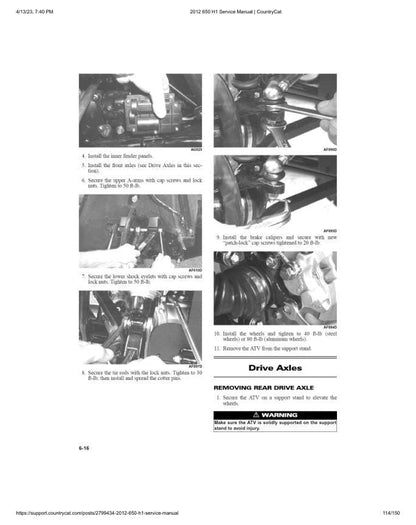 Arctic Cat 650 H1 ATV Service Manual sample page from the repair manual