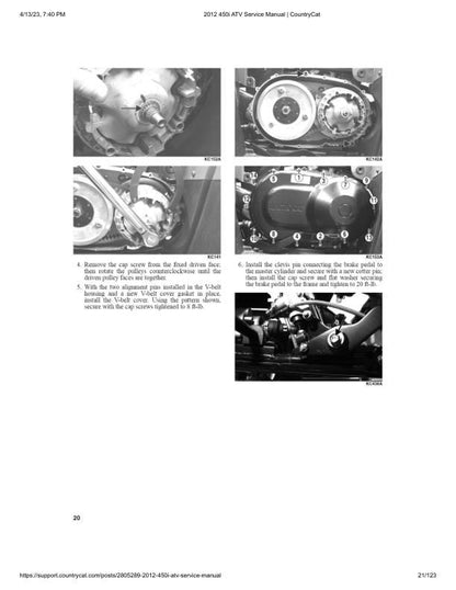 Arctic Cat 450i ATV Service Manual table of contents