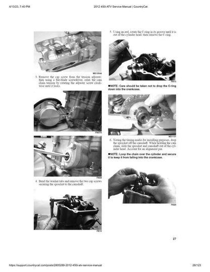 Arctic Cat 450i ATV Service Manual sample page from service manual