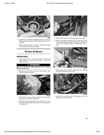 Arctic Cat Arctic Cat 150 ATV Service Manual sample page