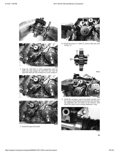 Arctic Cat 450xc ATV Service Manual sample page with technical illustrations