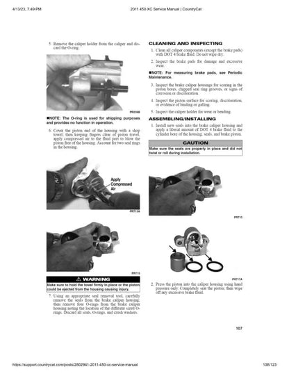 Arctic Cat 450xc ATV Service Manual sample page
