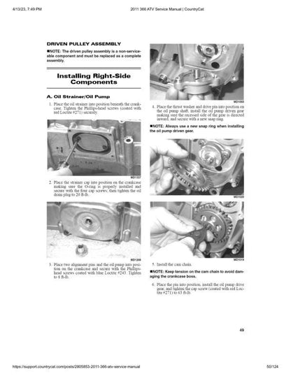 Arctic Cat 366 ATV Service Manual sample page from the repair manual