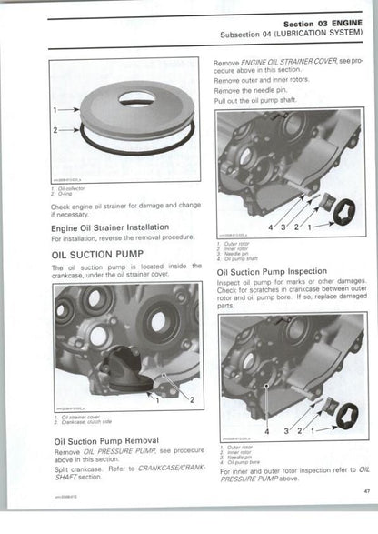 Can Am DS 450 450X Service Manual table of contents