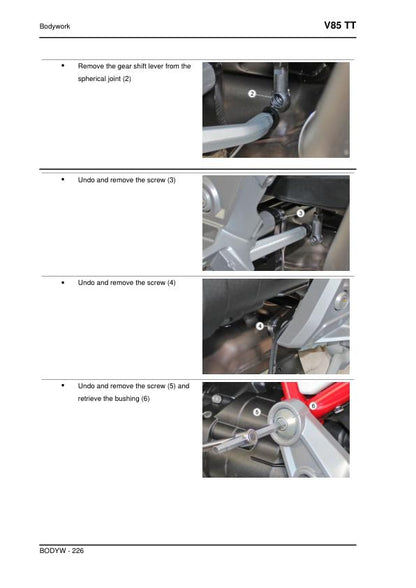 Moto Guzzi V85TT Motorcycle Service Manual sample page from the repair manual