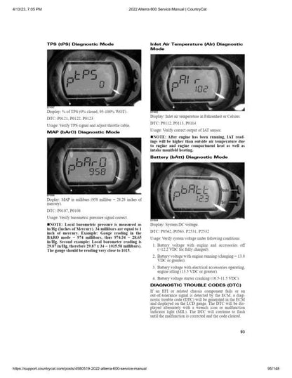 Arctic Cat Alterra 600 ATV Service Manual sample page with technical illustrations