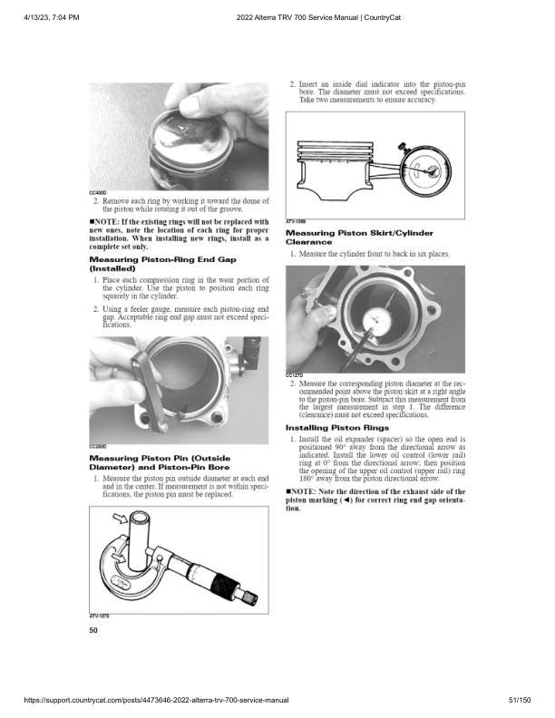 Arctic Cat Alterra TRV 700 ATV Service Manual sample page with technical illustrations