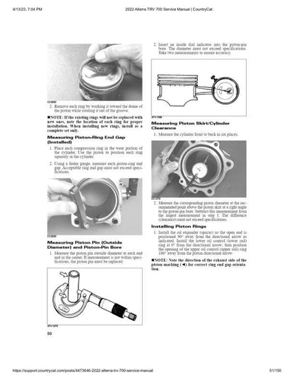 Arctic Cat Alterra TRV 700 ATV Service Manual sample page with technical illustrations