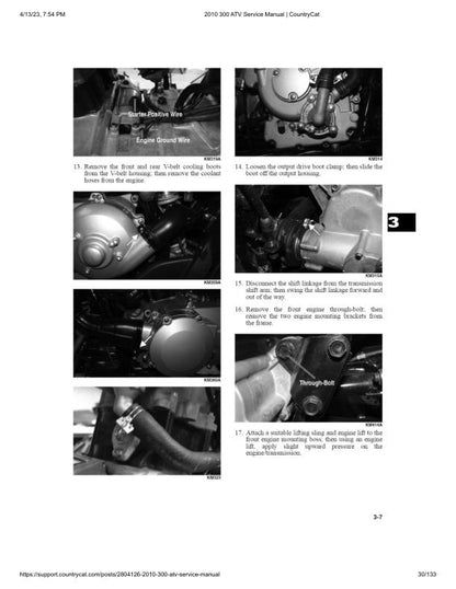 Arctic Cat 300 ATV Service Manual sample page from service manual