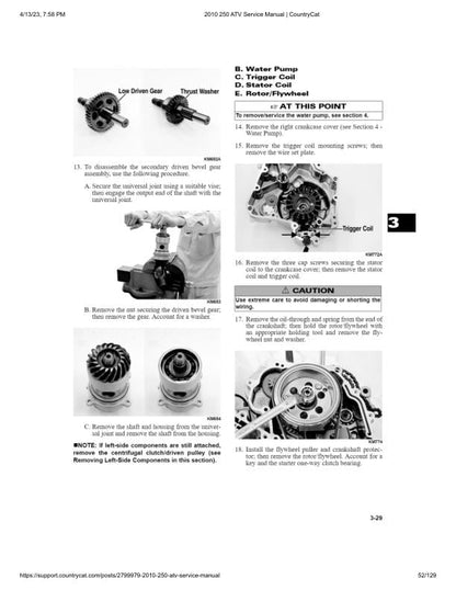 Arctic Cat 250 ATV Service Manual sample page from the repair manual