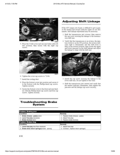 Arctic Cat 90cc ATV Service Manual sample page from service manual