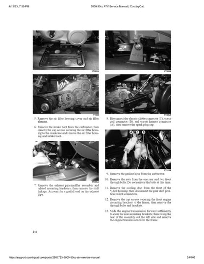 Arctic Cat 90cc ATV Service Manual sample page from service manual