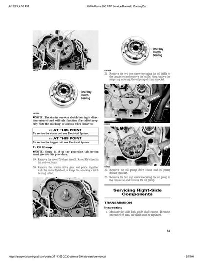 Arctic Cat Alterra 300 ATV Service Manual sample page with technical illustrations