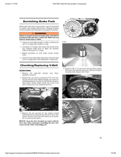 Arctic Cat Alterra TBX MudPro 700 ATV Service Manual sample page with technical illustrations