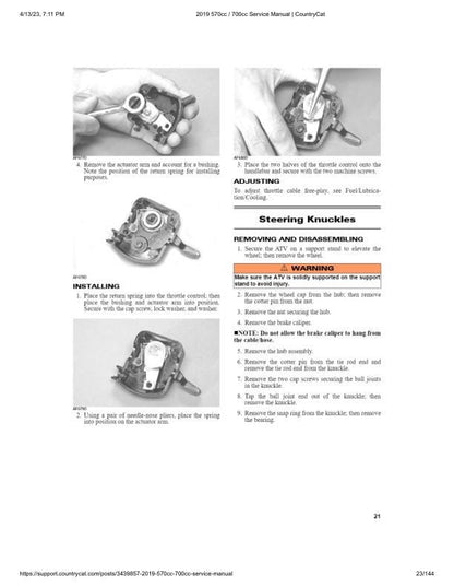 Textron Alterra 570 700 Arctic Cat ATV Service Manual sample page with technical illustrations
