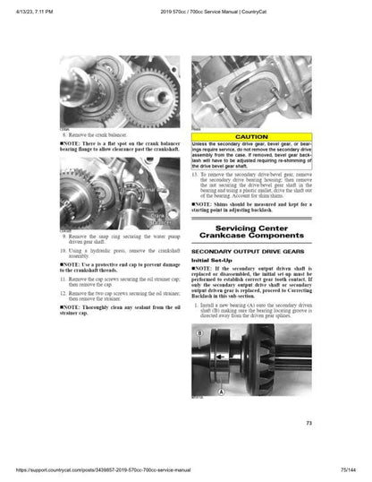 Textron Alterra 570 700 Arctic Cat ATV Service Manual sample page showing repair procedures