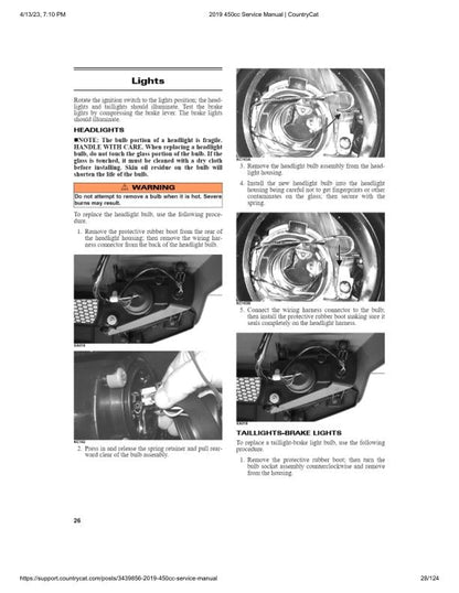 Textron Alterra 450 Arctic Cat ATV Service Manual sample page with diagrams and specifications