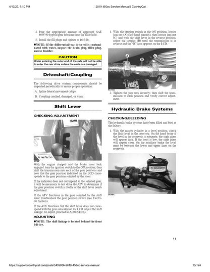 Textron Alterra 450 Arctic Cat ATV Service Manual table of contents