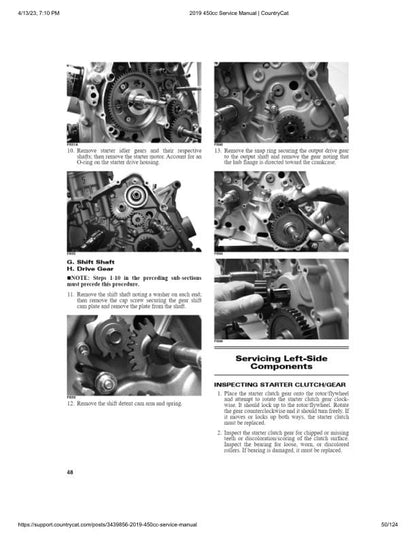 Textron Alterra 450 Arctic Cat ATV Service Manual sample page showing repair procedures
