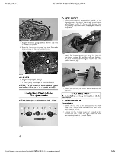 Textron Alterra DVX 90 Arctic Cat ATV Service Manual sample page with technical illustrations