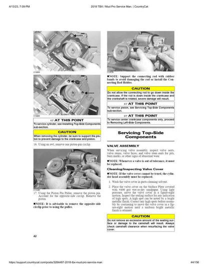 Textron Alterra TBX MudPro 700 LTD Arctic Cat ATV Service Manual sample page with diagrams and specifications