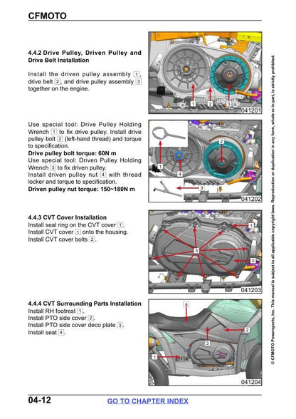 CFMOTO CForce CF600 CF625 AZ AU Atr Service Repair Manual sample page from service manual