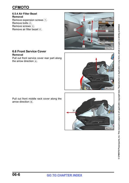 CFMOTO CForce CF600 CF625 AZ AU Atr Service Repair Manual sample page from the repair manual