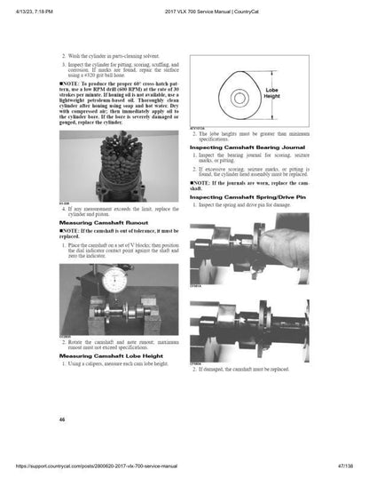 Arctic Cat VLX 700 ATV Service Manual sample page with diagrams and specifications