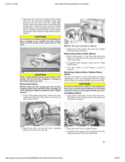 Arctic Cat 700 XT ATV Service Manual sample page with diagrams and specifications