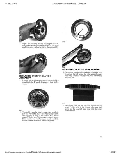 Arctic Cat 500 ATV Service Manual sample page with technical illustrations