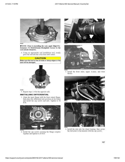 Arctic Cat 500 ATV Service Manual sample page