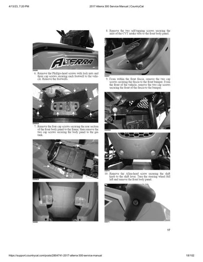 Arctic Cat Alterra 300 ATV Service Manual sample page from service manual