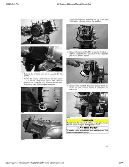 Arctic Cat Alterra 90 DVX 90 ATV Service Manual sample page with technical illustrations