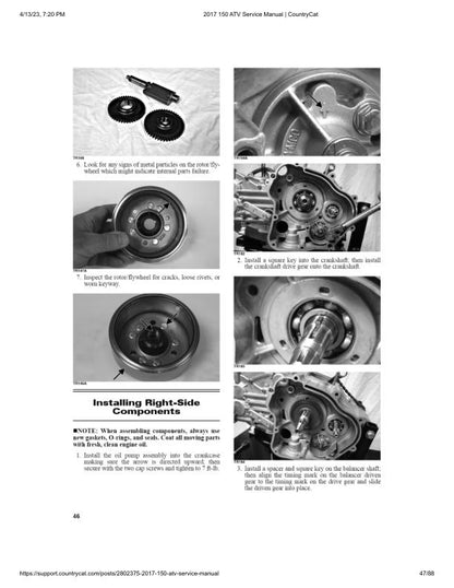 Arctic Cat 150 ATV Service Manual sample page with technical illustrations
