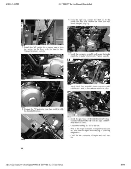Arctic Cat 150 ATV Service Manual sample page from the repair manual