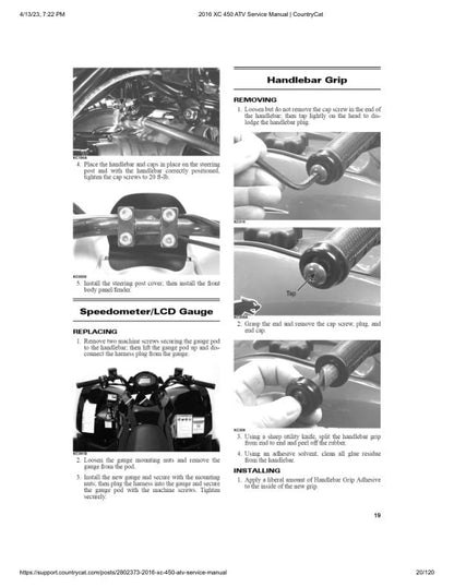 Arctic Cat XC 450 ATV Service Manual sample page from service manual