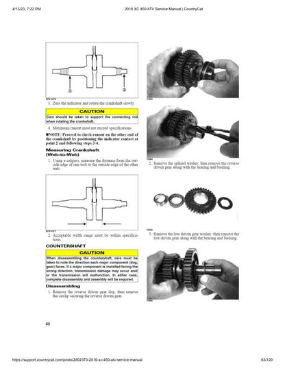Arctic Cat XC 450 ATV Service Manual sample page from the repair manual