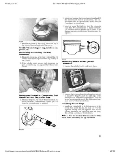 Arctic Cat Alterra 400 ATV Service Manual sample page with technical illustrations